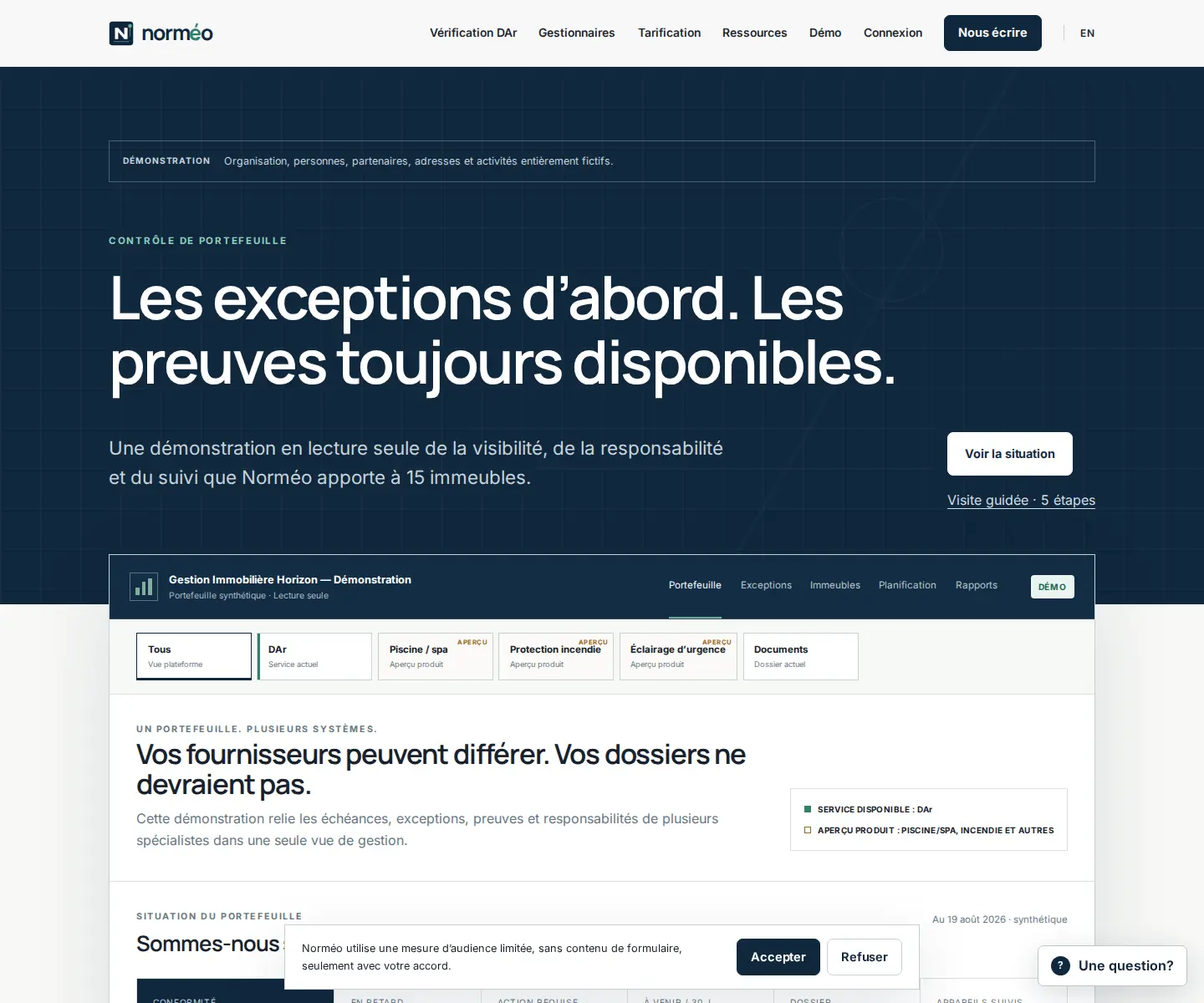 Norméo bilingual compliance operations interface